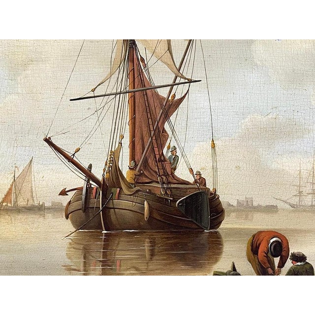 David Kleyne, Seascape with Ships, Oil Painting, Framed For Sale - Image 8 of 16