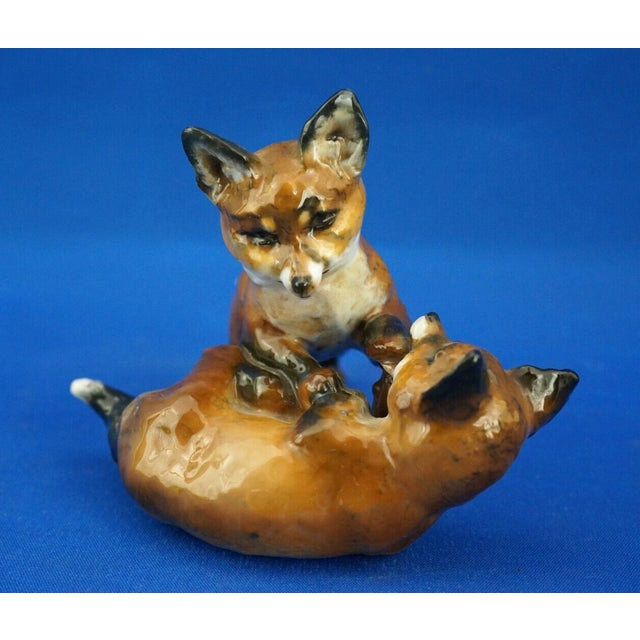 Vintage Hard Porcelain Fox Cubs Figurine by Fritz Heidenreich for Rosenthal, 1930s For Sale - Image 3 of 18