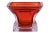 Large four inch Mikasa votive or tealight candle holder in a Deco style design with clear fluting over deep ruby red....