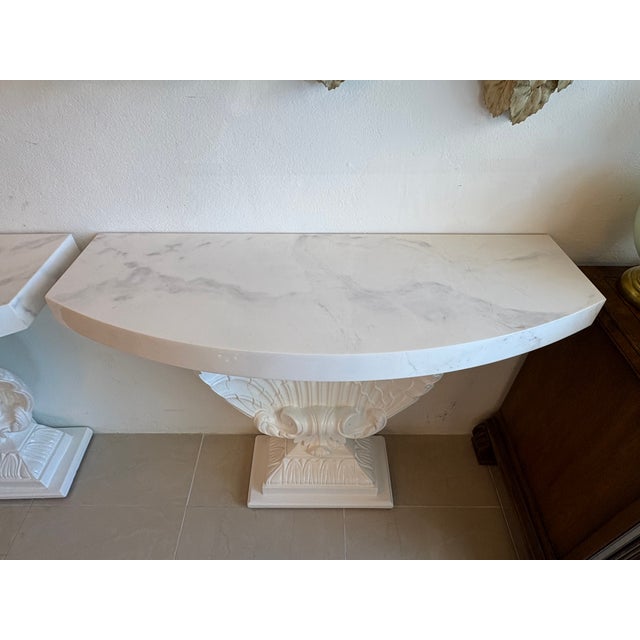 The most amazing pair of Grosfeld House custom vintage 1970s shell seashell scalloped ruffle clam Demi lunes wall mount...