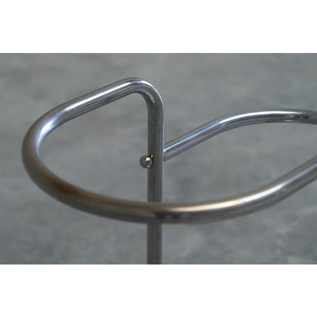 Bauhaus Style Crome Plated Umbrella Stand in Brass, 1950s For Sale - Image 9 of 11