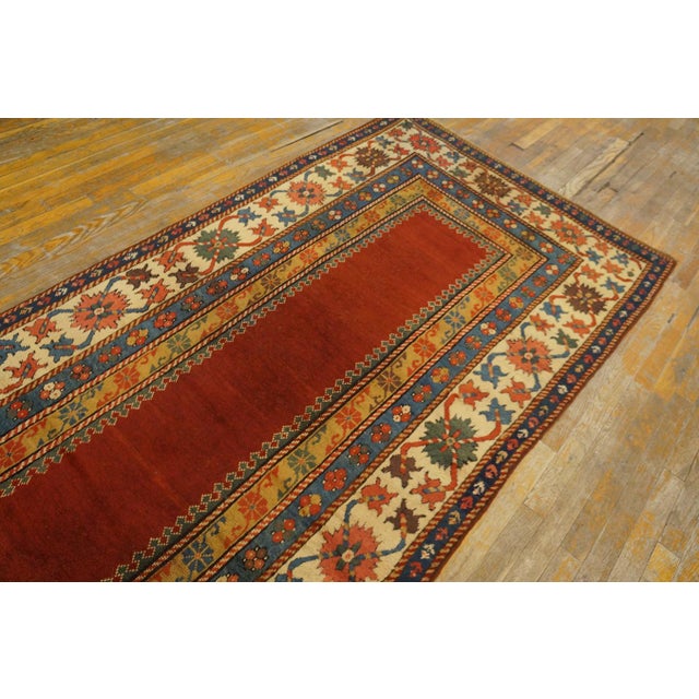 Red 1850s Red Solid Open Field Tribal Antique Caucasian Kazak Carpet 4' X 8'8" Knotted Wool Rug For Sale - Image 8 of 13