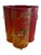 Gothic Vintage Red Chinoiserie Wastebin For Sale - Image 3 of 11
