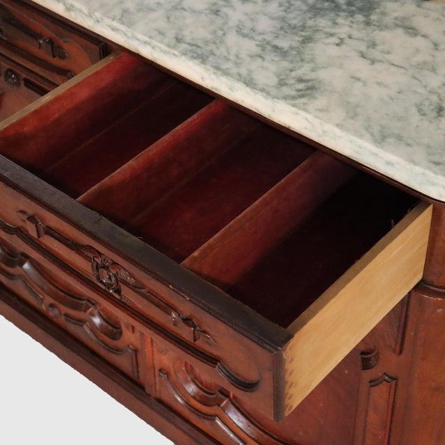 Late 19th Century Large Antique Renaissance Revival Walnut, Burl & Marble Mirrored Sideboard C1890 For Sale - Image 5 of 18