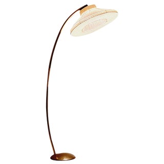 Mid-Century German Brass Arc Floor Flex Lamp from München Werkstätten, 1960s For Sale