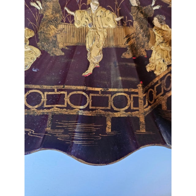 Early 19th Century Early 19th Century Brown Lacquer and Chinoiserie Gilt Decorated Papier Mache Shell For Sale - Image 5 of 6