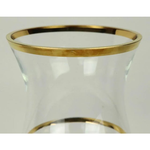 1960s Chic Faux Bamboo Glass Vase With Gold Trim Chairish