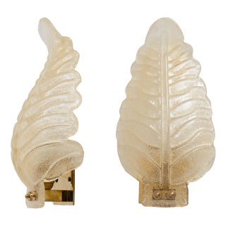 Mid-Century Modern Murano Glass Gold Leaf Sconces, 2000, Set of 2 For Sale