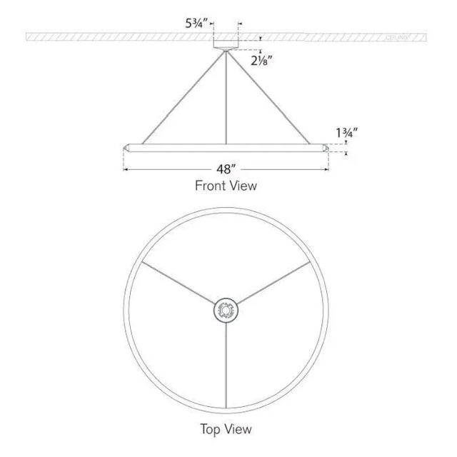 Modern Peter Bristol for Visual Comfort Signature Encircle 48" Ring Chandelier in Natural Brass For Sale - Image 3 of 3