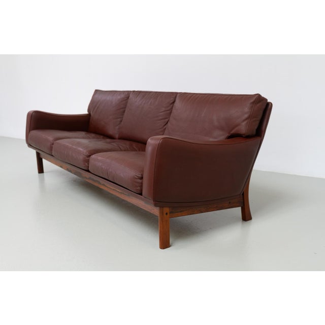 Danish Modern Leather and Rosewood Sofa from Eran, 1960s For Sale - Image 9 of 18