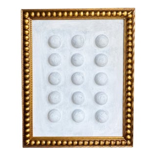 Textured Plaster Wall Art Framed | Minimalist Sculptural Painting | Neutral Abstract | Original Acrylic on Canvas | 13x16 For Sale