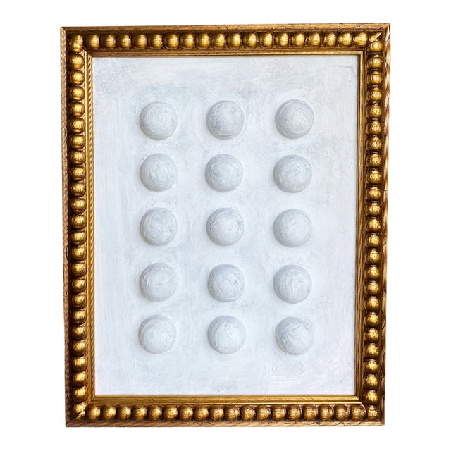 Textured Plaster Wall Art Framed | Minimalist Sculptural Painting | Neutral Abstract | Original Acrylic on Canvas | 13x16 For Sale