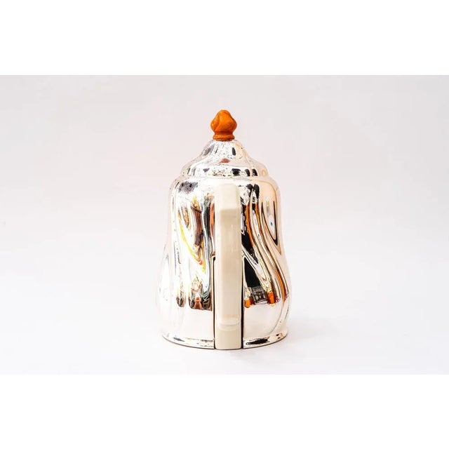 1950s Vintage Ceramic Thermos Coffee Pot with Metal Cover, Germany, 1950s For Sale - Image 5 of 7