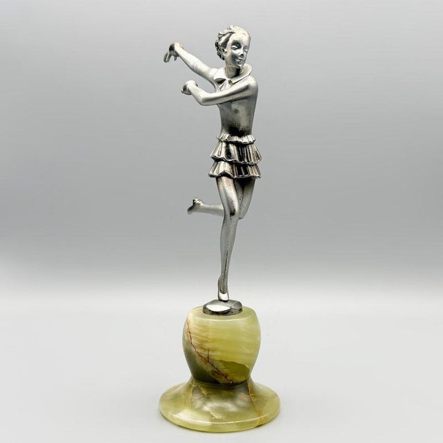 Silver Josef Lorenzl, Dancing Lady, 1930s, Painted Bronze For Sale - Image 8 of 8