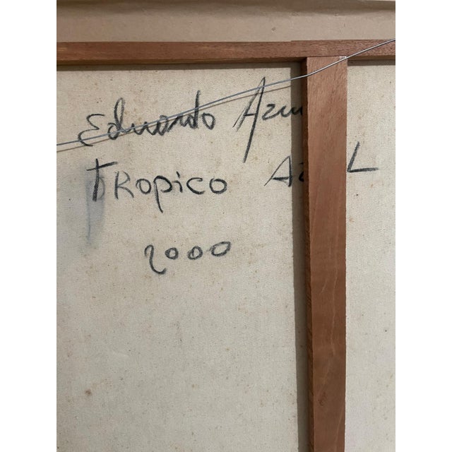 Eduardo Azuaje, Eduardo Azuaje Venezuelan Oil Painting Tropical Azul Latin American Modernism For Sale - Image 9 of 10