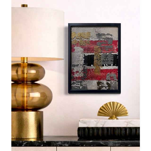 This original mixed-media abstract painting by J. Kent Martin is inspired by aerial views of farmland and the ordered...