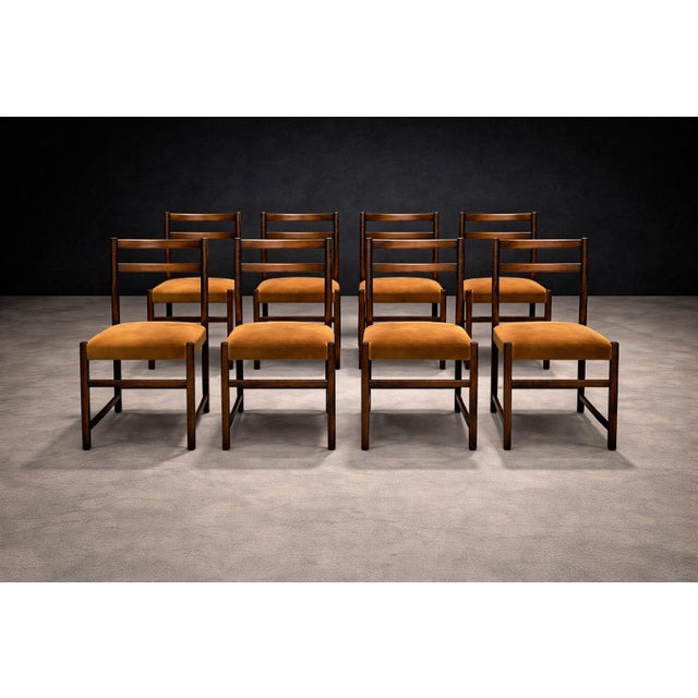 Monumental Set of Twelve Brazilian Modern Rosewood Dining Chairs by Celina With Saddle Mohair Upholstery, Brazil, 1960s For Sale - Image 9 of 14