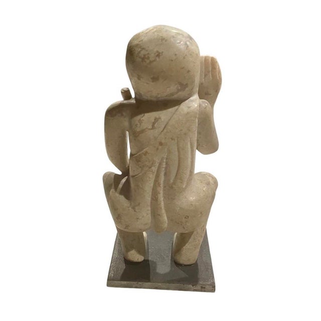 Boho Chic Stone Monkey in the Style of the Ming Dynasty Period, 8” High For Sale - Image 3 of 9