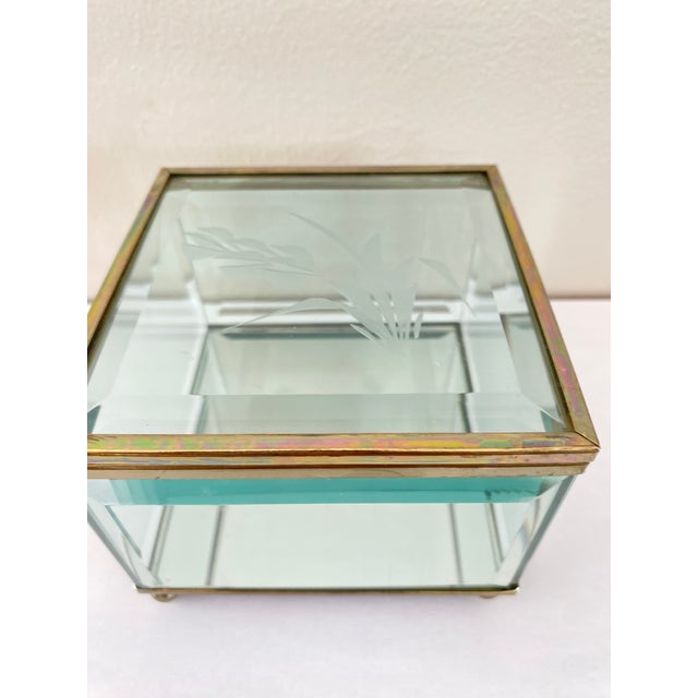 Italian Art Deco Beveled Glass Box, Italy, 1930 For Sale - Image 4 of 18