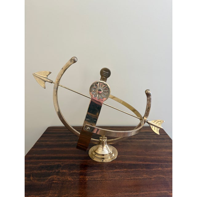 Vintage English Country Brass Garden Armillary Sundial For Sale In South Bend - Image 6 of 7