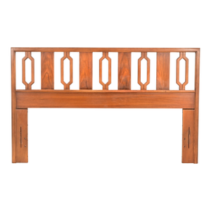 Mid-Century Modern Sculpted Walnut Queen Size Headboard, 1960s