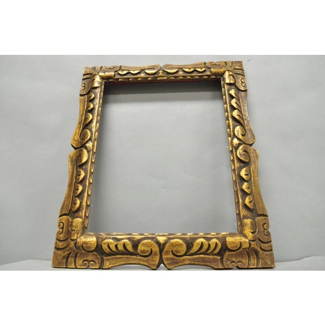 Vintage Italian Hollywood Regency Gold Gilt Wood Art Picture Frame 18.25 X 15.5 For Sale - Image 9 of 13