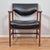 Mid-Century Modern 1960s Mid Century Modern Gunlocke Style Sculpted Walnut & Channeled Naughahyde Lounge Arm Chair For Sale - Image 3 of 12