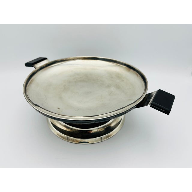 Silver-Plated Attachment Bowl with Black Bakelite Handles For Sale - Image 4 of 7