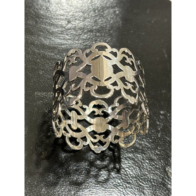 Victorian Late 19th Century Delicately Pierced Sterling Silver Napkin Ring For Sale - Image 3 of 5