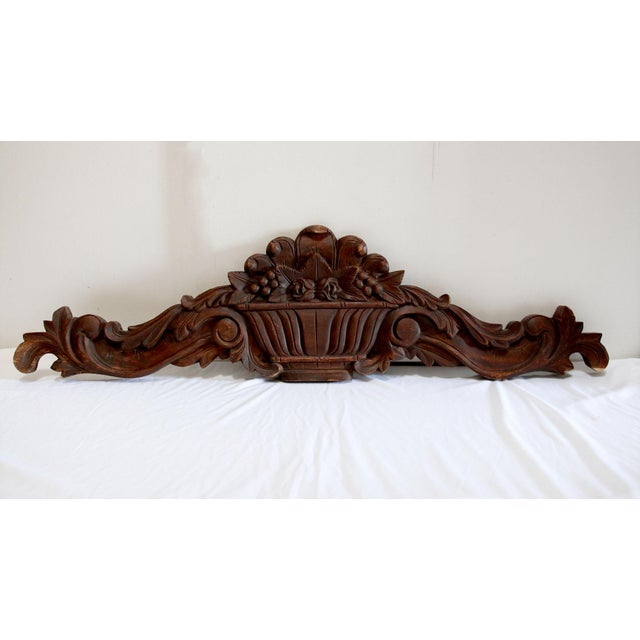 19th Century Mahogany Hand Carved Wood Cornice For Sale - Image 9 of 9