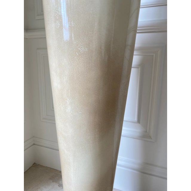 Animal Skin Vintage 1980’s Faux Goatskin / Parchment Floor Lamp For Sale - Image 7 of 11