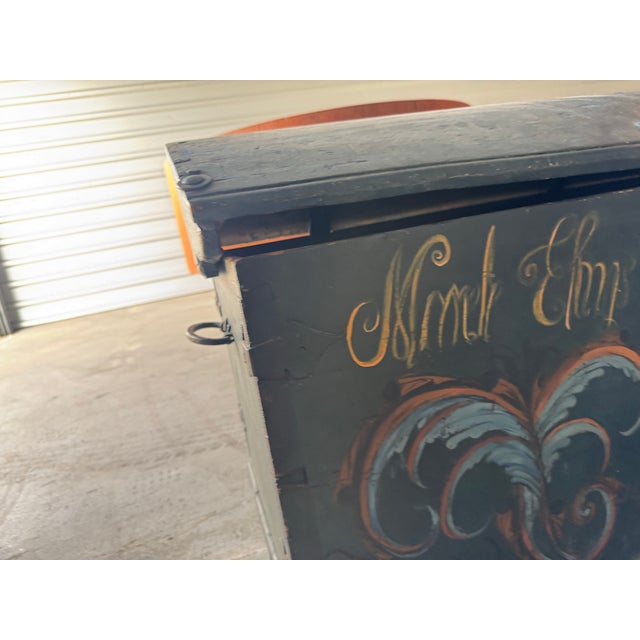 Early 19th Century Early 19th Century Swedish Painted Marriage Trunk From 1832 For Sale - Image 5 of 12