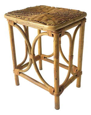 Wicker Rattan Side Drinks Table