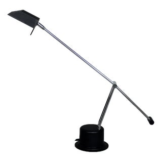 Mid-Century Belgian Modern Minimalist Black Desk Lamp from Massive, 1980s For Sale
