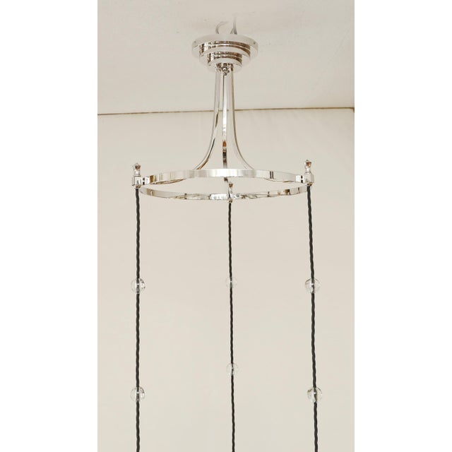 Silver Art Nouveau Glasss Chandelier, 1890s For Sale - Image 8 of 9