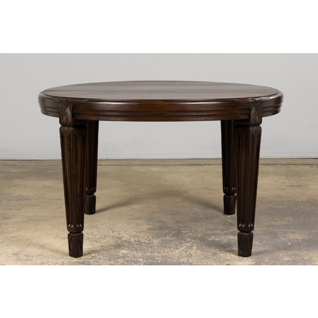 1940s French Art Deco Oval Maple Dining Table For Sale - Image 12 of 17