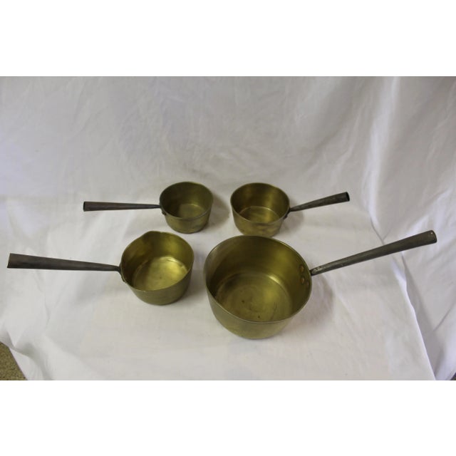 Brass Antique Early 20th Century Brass Jam Pots, England - Set of 6 For Sale - Image 8 of 9