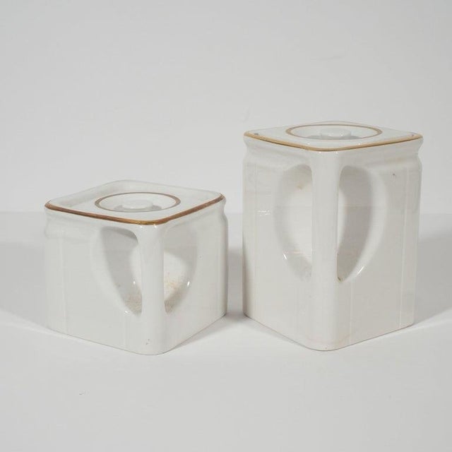 Art Deco 1930s Deco Streamline Myott Son & Co. Coffee and Tea Pot Set - Se tof 2 For Sale - Image 3 of 5