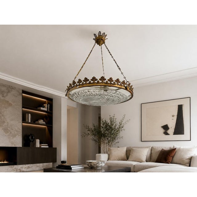 19th Century Crystal Chandelier with Leaves For Sale - Image 6 of 13