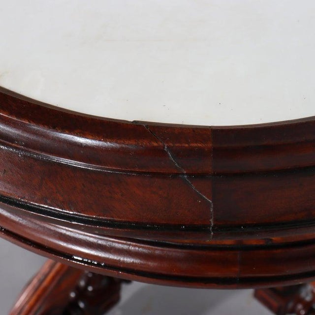 Late 19th Century Brooks (Attr) Renaissance Revival Chip Carved Walnut & Burl Center Table C1890 For Sale - Image 5 of 16