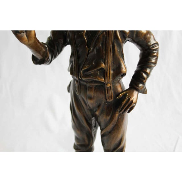 20th Century French Bronze Figure of a Boy For Sale - Image 3 of 7