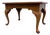 Vintage Queen Anne Style Parquet Style Top Carved Coffee Table W/ Pull Out Tray For Sale