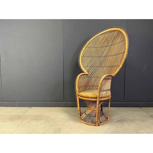 Vintage Wicker Peacock Chair, 1970s For Sale - Image 11 of 17