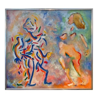 Late 20th Century Colorful Abstract Signed Finkler For Sale