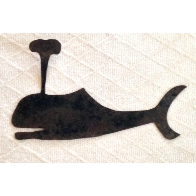 Vintage American Folk Whale Weathervane. Made on Martha's Vineyard out of sheet metal.