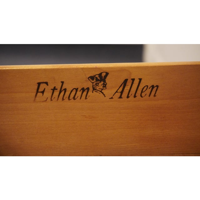 Wood Ethan Allen Heirloom Collection Solid Maple Colonial Early American White Painted 17" Open Cabinet Nightstand 14-5046p For Sale - Image 7 of 12