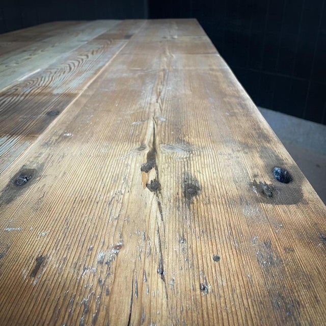Industrial Dining Table with Steel Machine Base For Sale - Image 6 of 18