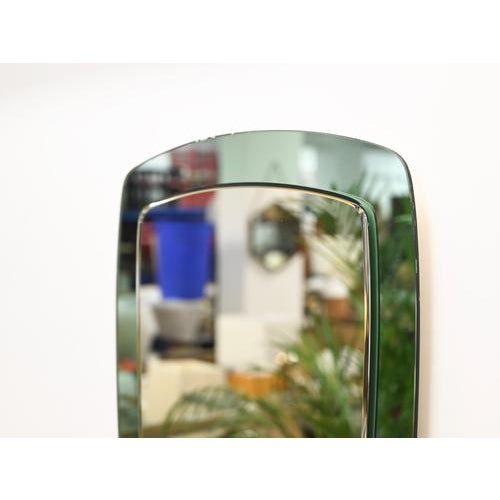 Vintage Rectangular Turquoise Beveled Mirror by Cristal Art, Italy, 1960s For Sale - Image 15 of 16