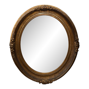 19th Century Oval American Sand Gilt Oval Portrait Frame