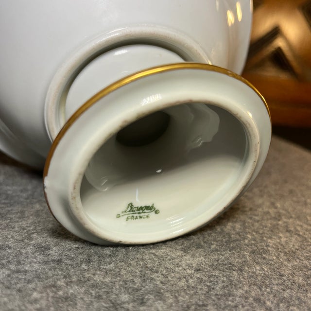 Ceramic Mid 20th Century French Limoges Footed Porcelain Candy Dish For Sale - Image 7 of 7